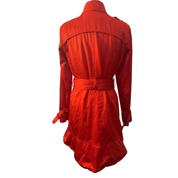 Cache Red Trench Coat Jacket with Buttons - Picture 2 of 7